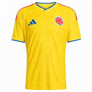 Richard Ríos Colombia National Team Soccer Jerseys 7 Richard Ríos Colombia National Team Home Soccer Jersey 2026 Yellow Football Shirt with Team Crest and Blue Red Details
