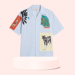 Taylor Swift & Travis Kelce Artistic Patch Striped Shirt 7 Taylor Swift & Travis Kelce Artistic Patch Striped Shirt