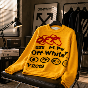 Vozinha x Off-White Mercurial Yellow Nike Crewneck Sweatshirt 11 Vozinha Off-White Inspired Nike Crewneck Sweatshirt