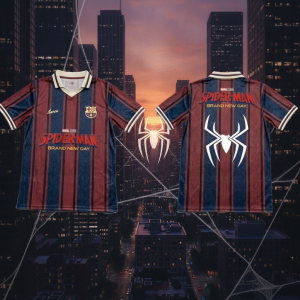 FC Barcelona Spider-Man Brand New Day 2026 Soccer Jersey 10 FC Barcelona Spider-Man Brand New Day Fan Soccer Jersey