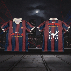 FC Barcelona Spider-Man Brand New Day 2026 Soccer Jersey 8 FC Barcelona Spider-Man Brand New Day 2026 Soccer Jersey