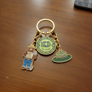 Smokey Bear U.S. Forest Service 120th Anniversary Keychain 7 Smokey Bear 120th Anniversary U.S. Forest Service Key Ring