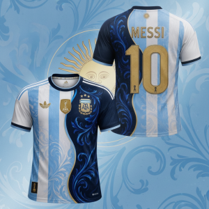 Argentina Messi 10 World Cup 2026 Baroque Gold Soccer Jersey 9 Argentina Messi 10 World Cup 2026 Baroque Gold Soccer Jersey