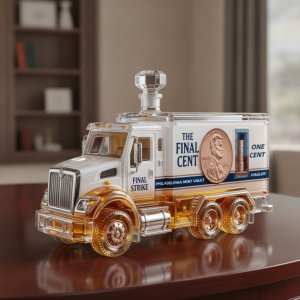 Final Cent Hauler Collector Crystal Decanter Bottle