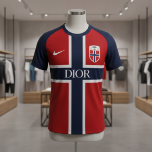 Norway Team Dior Branded Norwegian Flag Football T-Shirt 9 Norway Team Dior Norwegian Flag Football T-Shirt