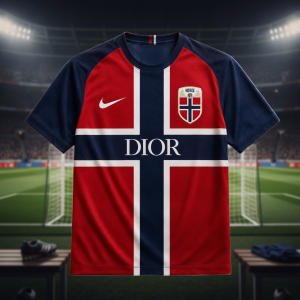 Norway Team Dior Branded Norwegian Flag Football T-Shirt 8 Norway Team Dior Branded Norwegian Flag Football T-Shirt