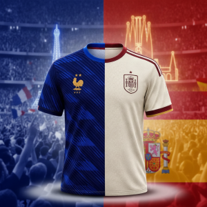 France vs Spain Mashup Football Jersey 2026
