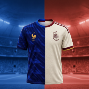 France vs Spain World Cup 2026 Split Soccer Jersey