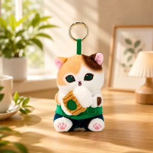 Mofusand x Starbucks Bearista Ginger Cat & Calico Cat Plush Keychain