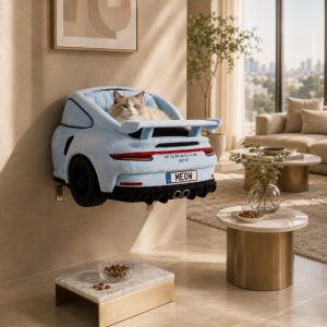 Porsche GT3 Wall Mounted Cat Bed – Luxury Sports Car Shaped Plush Cat Roost 11 Porsche GT3 Wall Mounted Cat Bed – Luxury Sports Car Shaped Plush Cat Roost