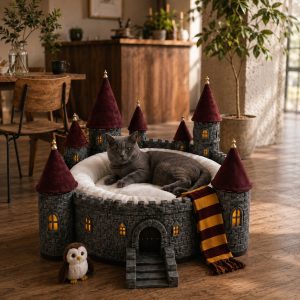 Harry Potter Wizard Castle Cat Bed – Magical Hogwarts Inspired Pet House
